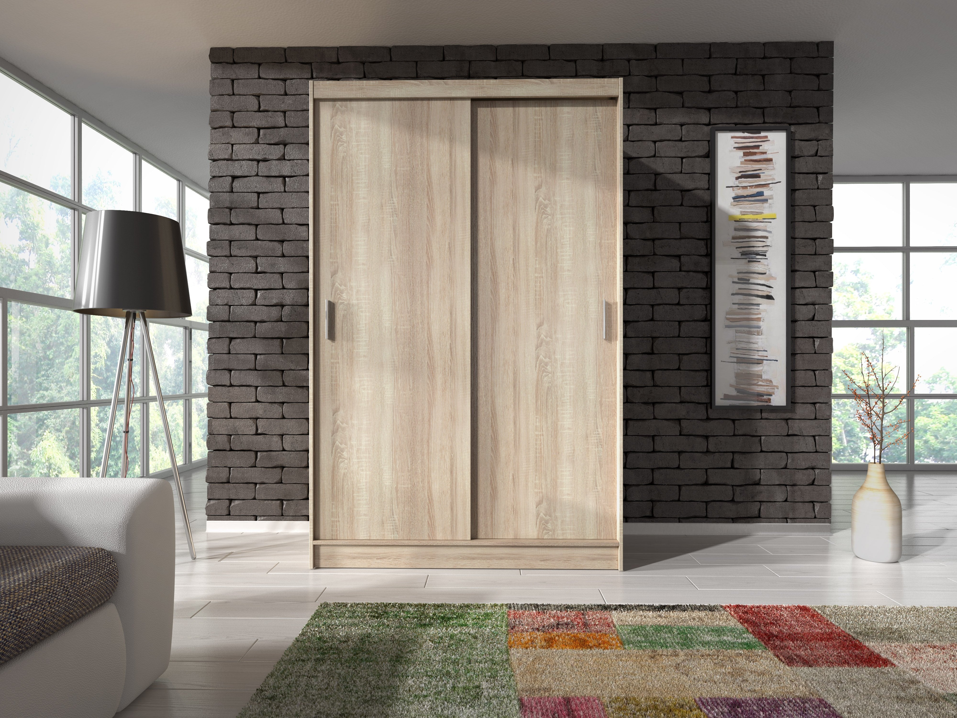 Arte-N Wiki IX 200cm Sliding Door Wardrobe - 2 Colours