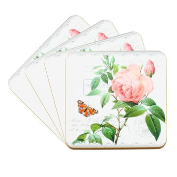 Redoute Rose Coasters Set 4  by Leonardo Collection