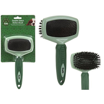 Crufts Soft Grip Double Bristle/slicker Brush On Blister Card