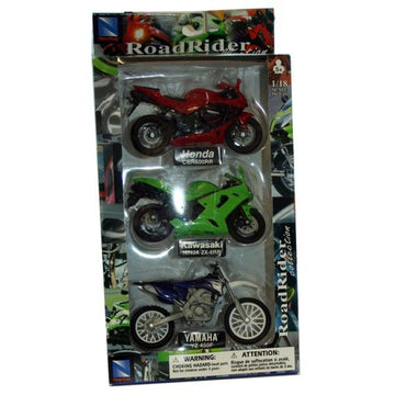 3 Pk D c 1:18 Motorbike 2asst  by AtoZ Toys