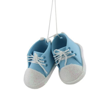 Baby Blue Bootees Tree Ornament  by Juliana