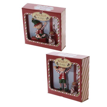 Message To Santa Christmas Elf Figure With Wishes Jar