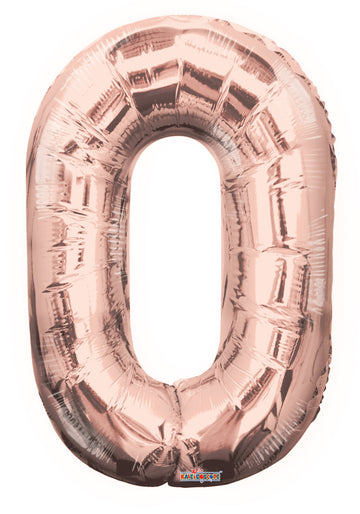 34 inch  Number Balloon - 0 - Rose Gold