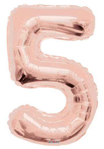 34 inch  Number Balloon - 5 - Rose Gold