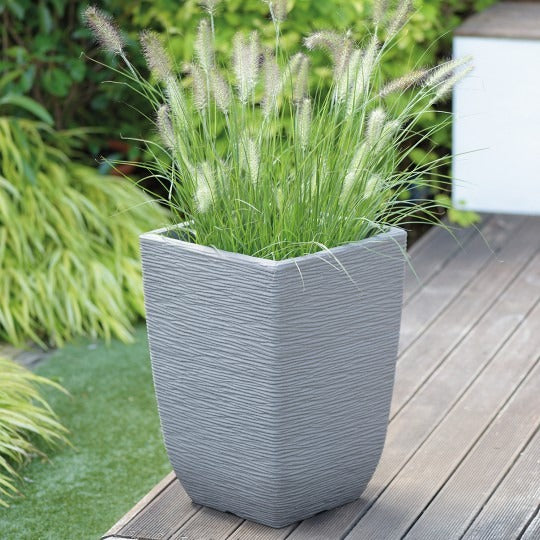 Stewart 48cm Tall Square Cotswold Planter - Limestone