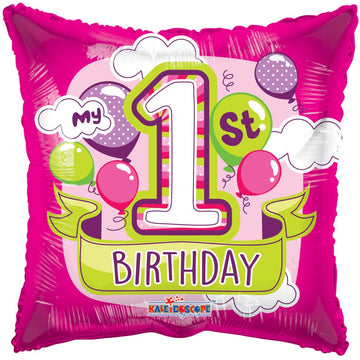 Pink 1st Birthday Balloon