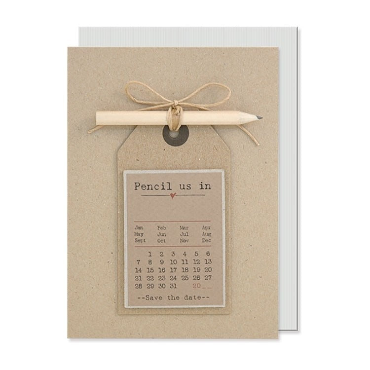 Pencil us in  inchSave the Date inch Card with Pencil