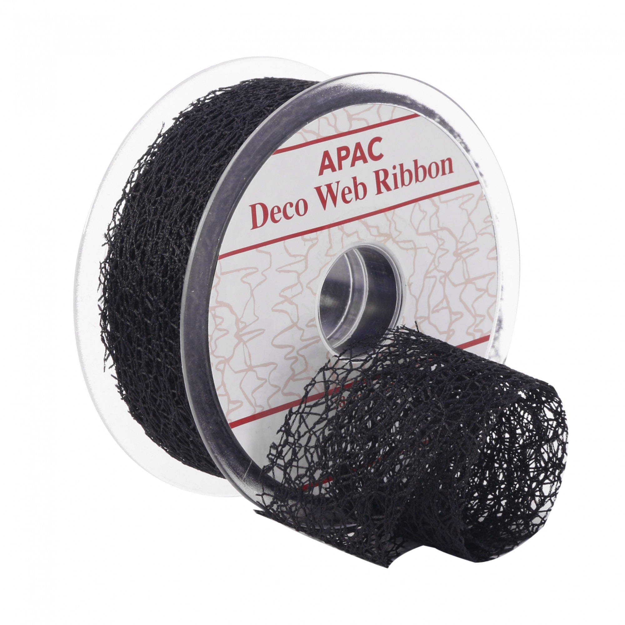 Black Deco Web Ribbon (38mm x 20m)