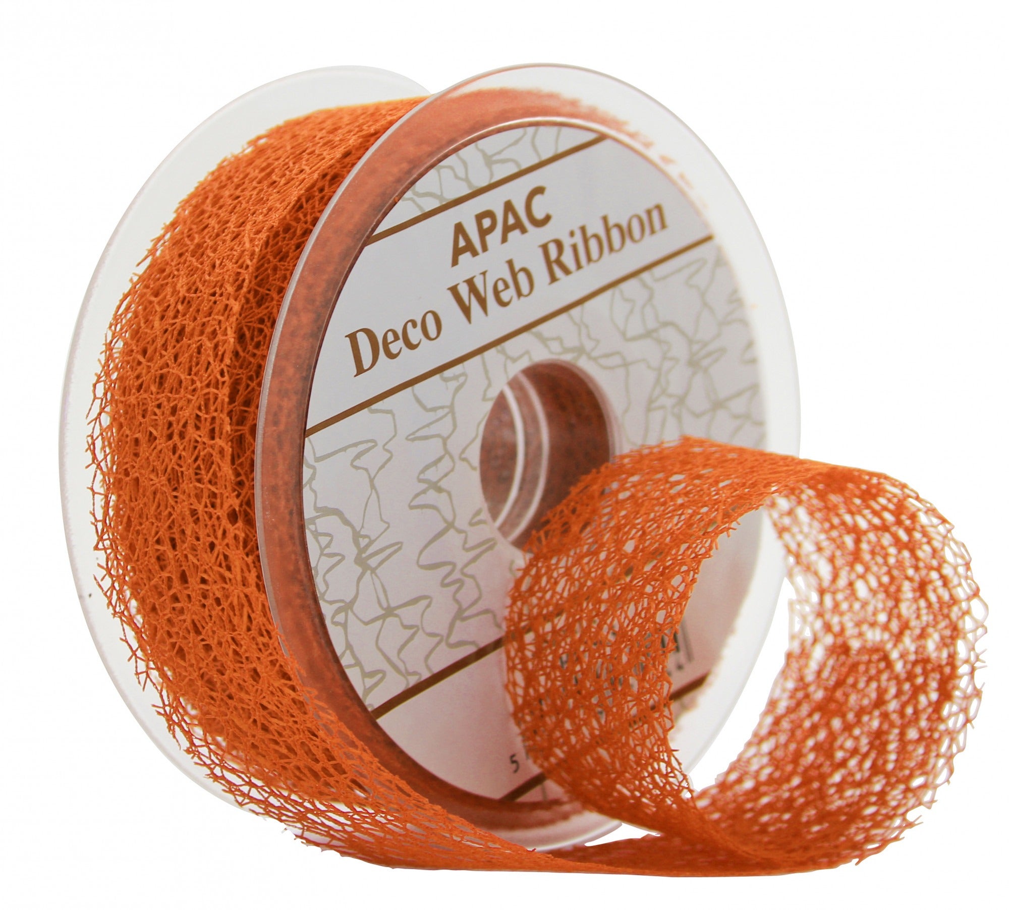 Orange Deco Web Ribbon (38mm x 20m)