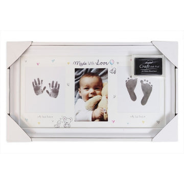 Hugs & Kisses Hand & Foot Print Photo Frame