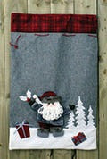 Plush Velour Santa and Snowman Christmas Sacks (Assorted Designs)