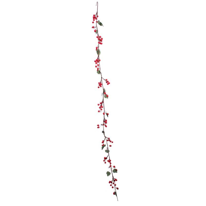 Berry Garland with Leaf - Red  (3ft)