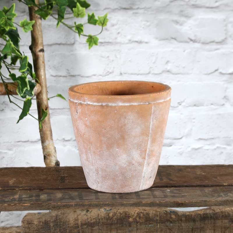 Rustic Ceramic Flowerpot 17.5cm