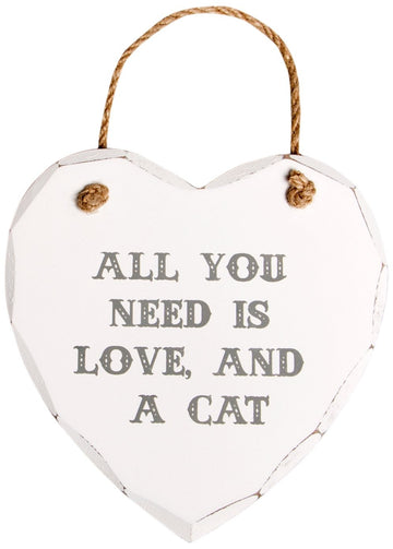 All You Need Is Love And A Cat Heart Plaque