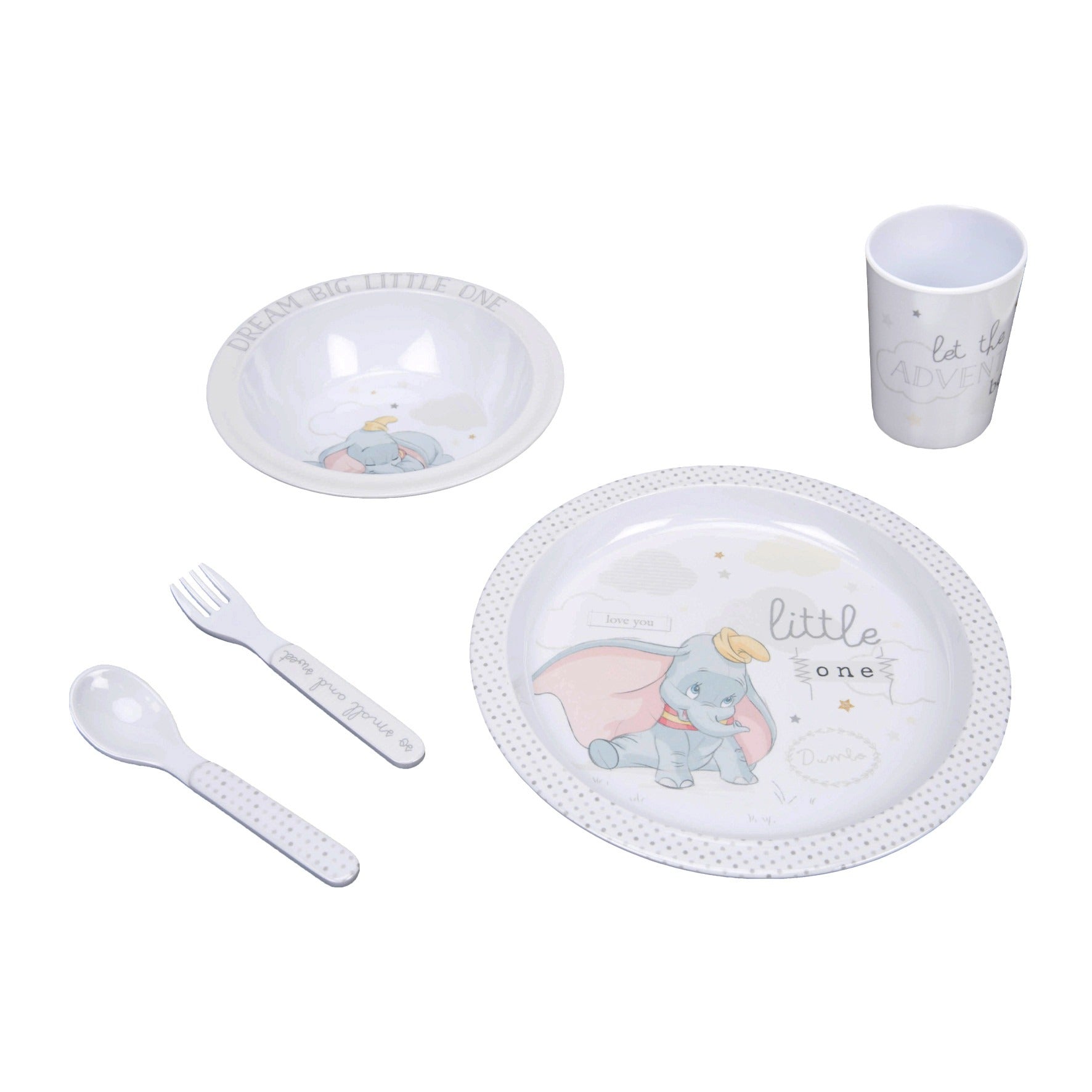 Magical Beginnings Dumbo 5 Piece Melamine Crockery Set