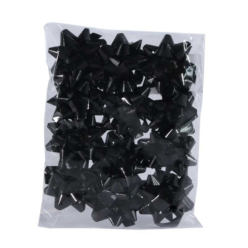 Shiny Black Mini Bows x 12