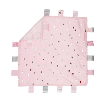 12x Pink Comforter with Hearts Print & Ribbons