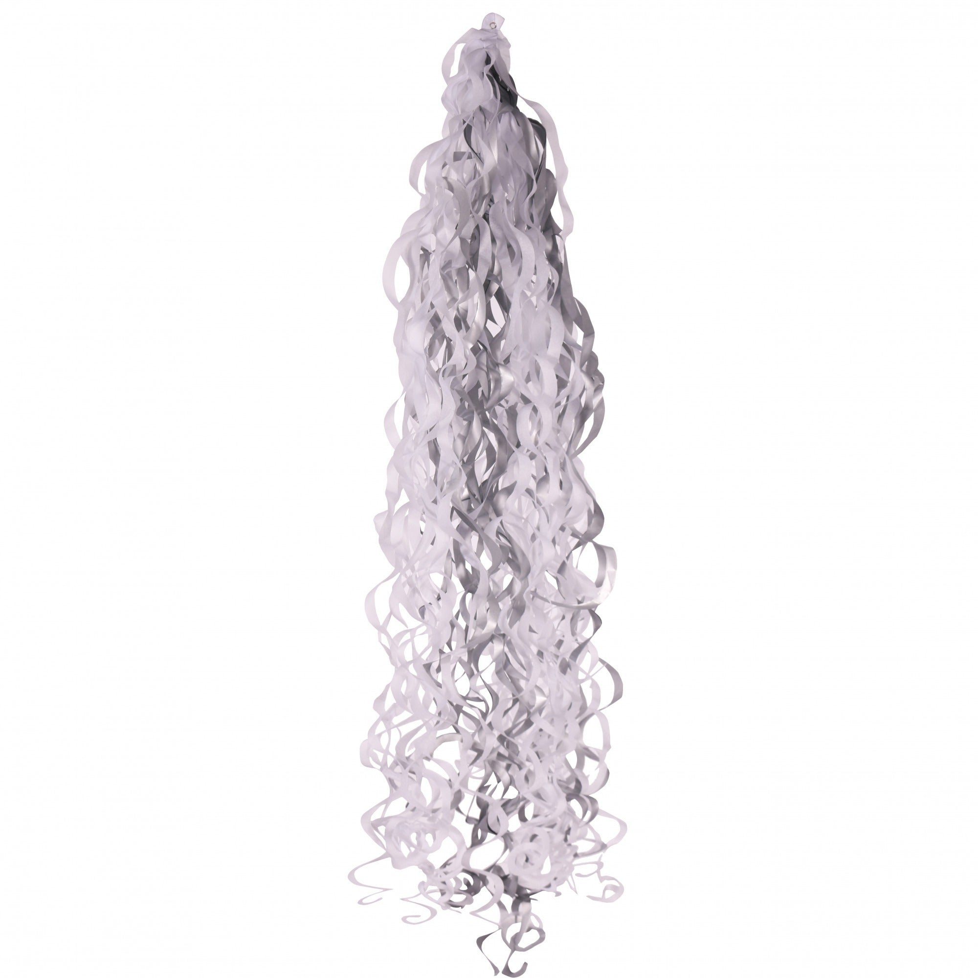 Metallic Silver & White Balloon Tassels (For 18 Inch Balloons)