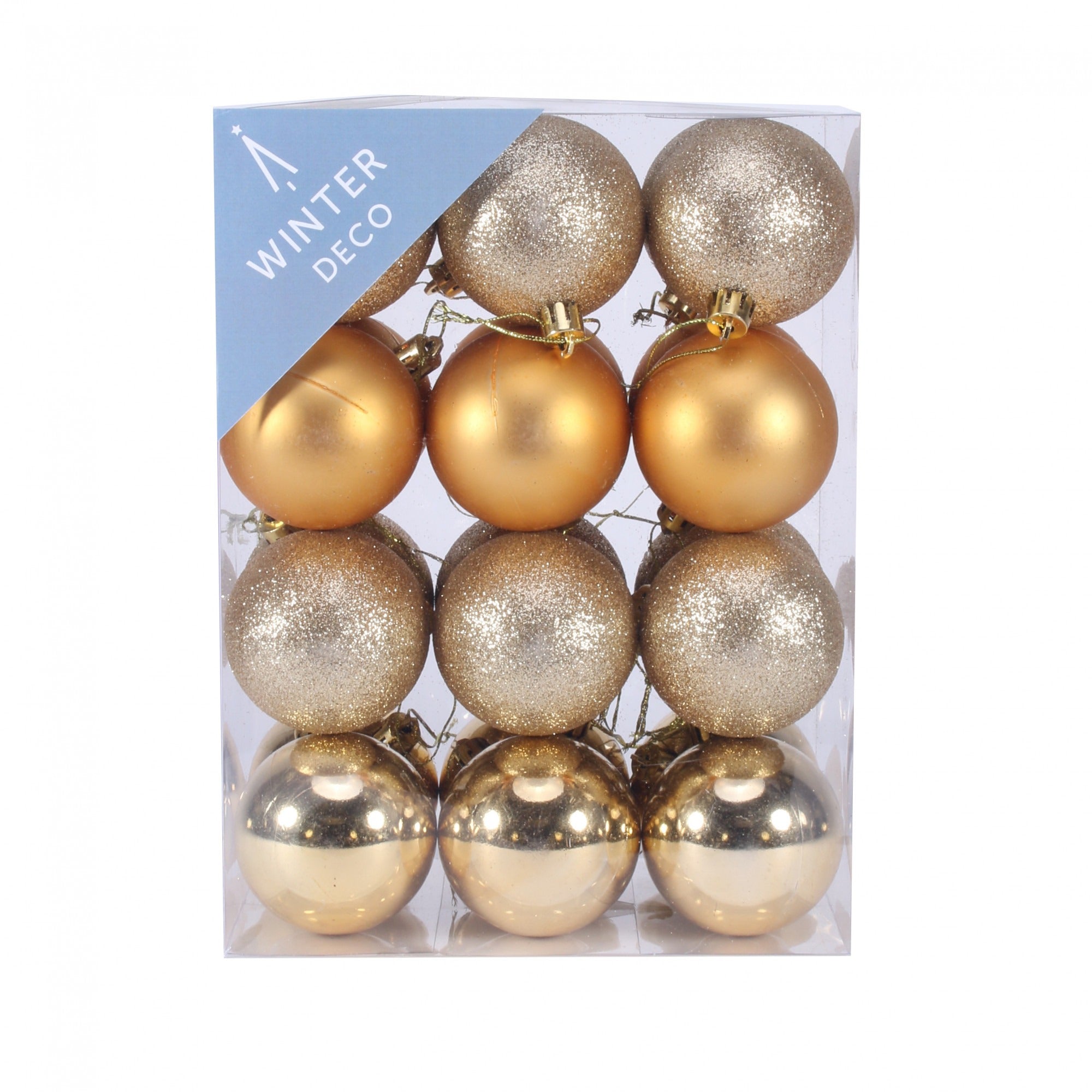 6cm Gold Shatterproof Baubles (x24)