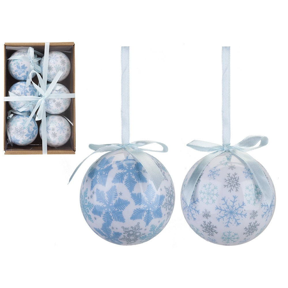 Set Of 6 Snowflake Baubles