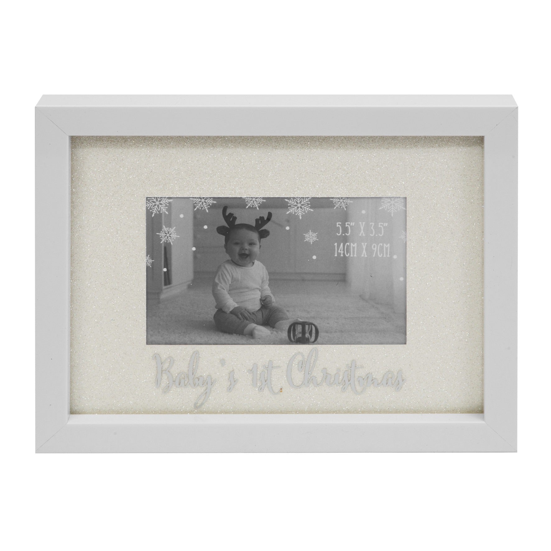 Glitter Mount Frame 'Baby's First Christmas' (5.5 x 3.5 Inches)