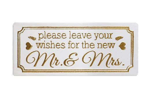 Wishes For Mr and Mrs Metal Sign