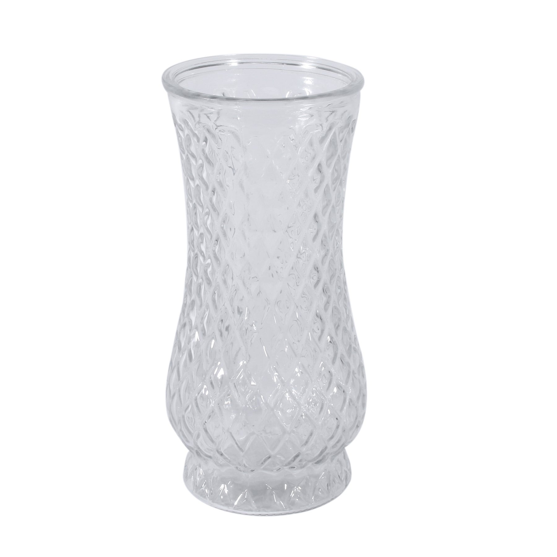 21cm Clear Textured Vase