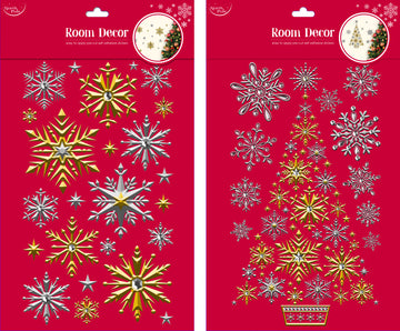 Snow Gold/Silver Room Stickers (Assorted Designs)