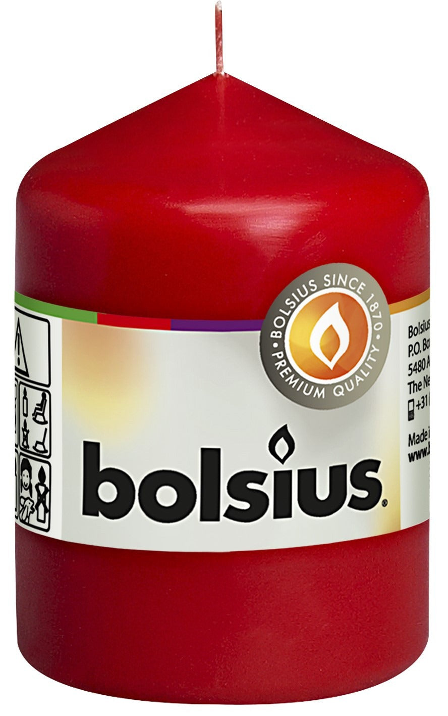 Bolsius Red Pillar Candle (80/60mm)