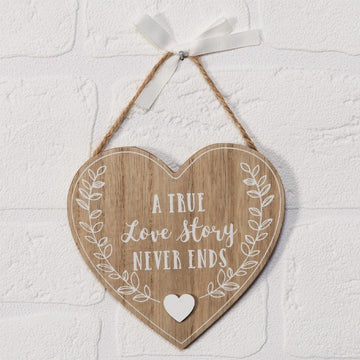 Love Story A True Love Story Heart Plaque