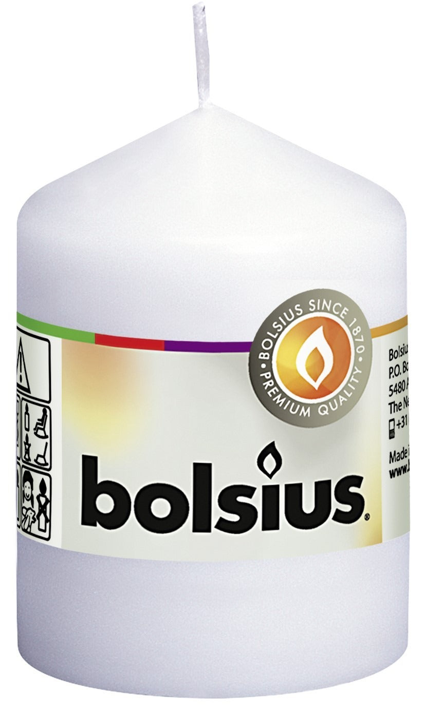 Bolsius Pillar Candle White (80mm x 58 mm)