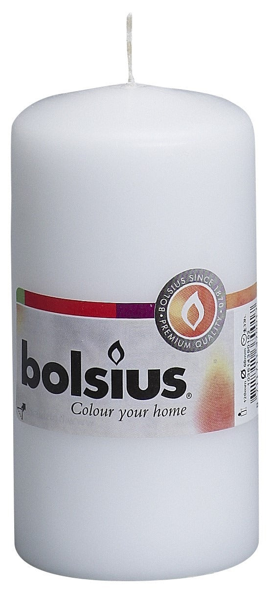 Bolsius Pillar Candle White (120mm x 58 mm)