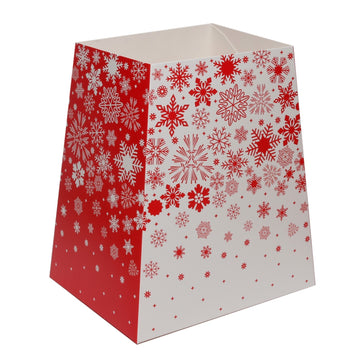 Red & White Snowflakes Gift Box  (19 x 12 x 9cm)