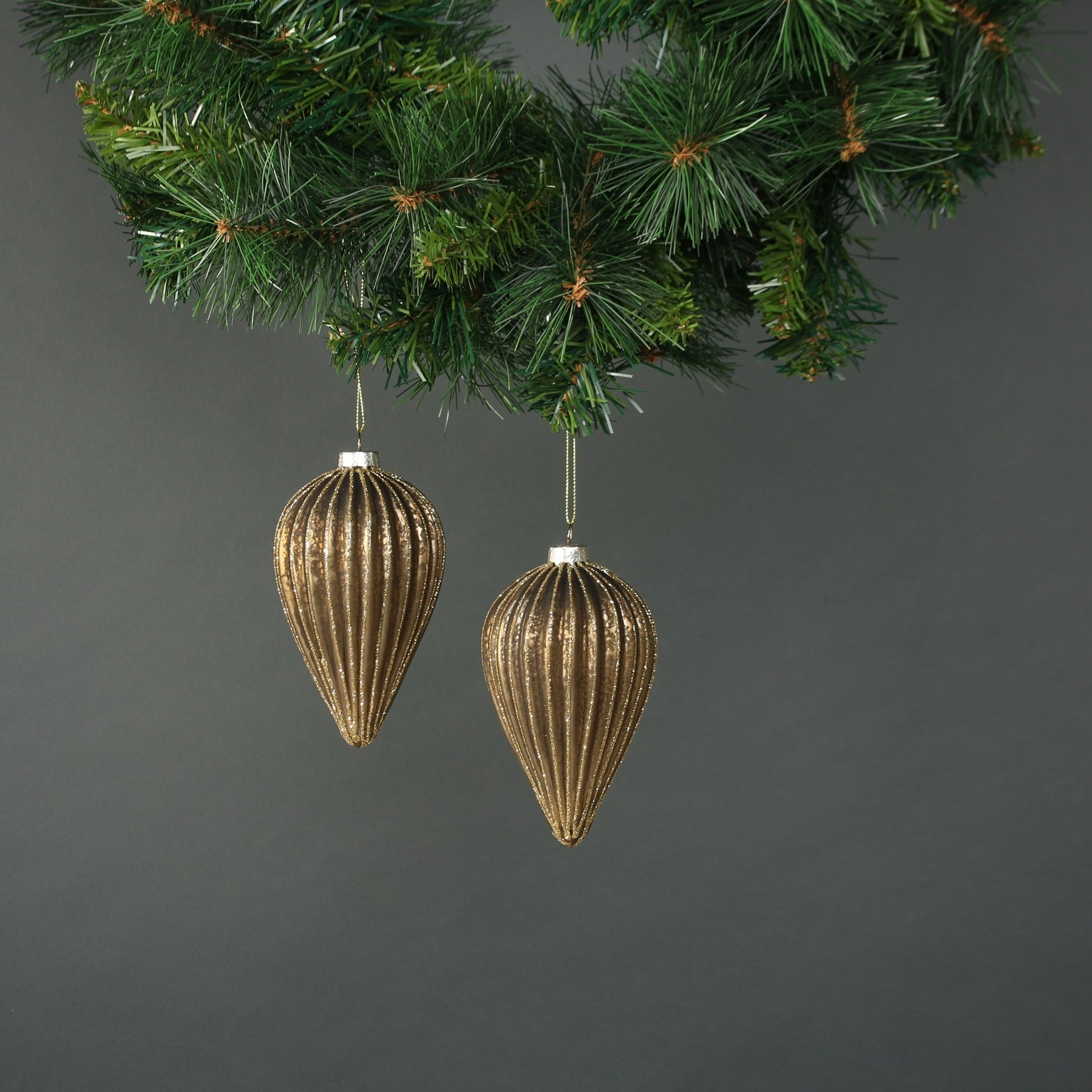 Titania Glass Drop Bauble Gold (Set of 4)