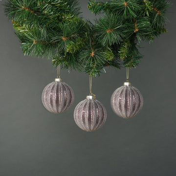 Dariyah 8cm Glass Pumpkin Bauble (Set of 4)