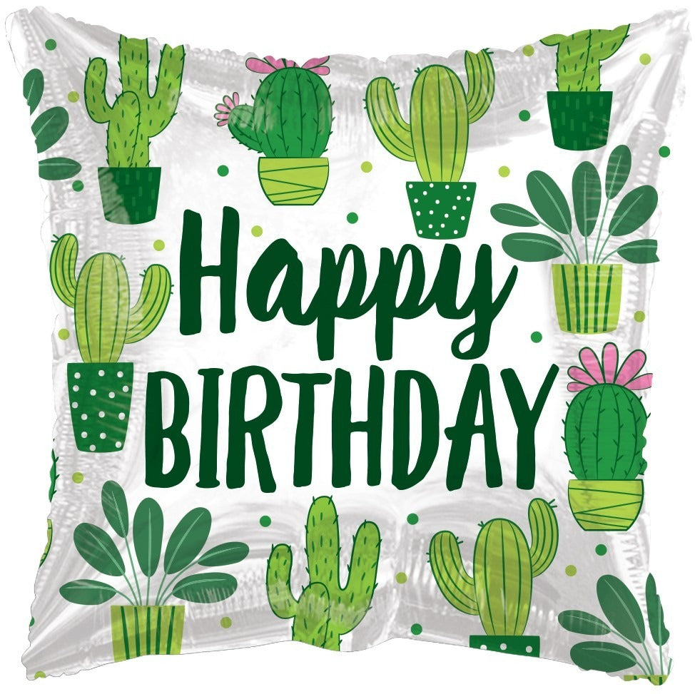 18\ inch ECO ONE Balloon - Birthday Cactus