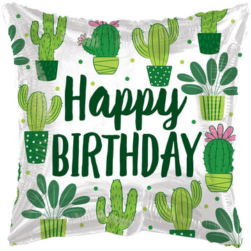 18\ inch ECO ONE Balloon - Birthday Cactus