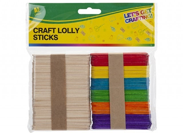 8cm Natural and Bright Lolly Sticks (100pcs)