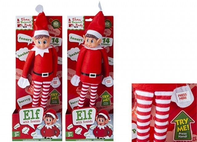 12 inch Assorted Boy/Girl Elf Doll With Sound