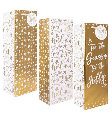 Gold Bottle Gift Bags (Pack of 3)