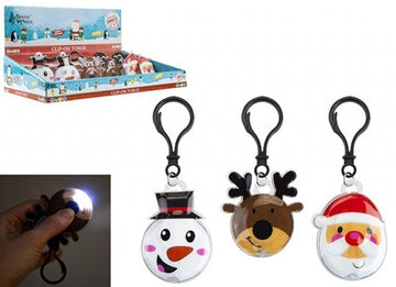 Light Up Xmas Keyrings  With Sound (3 assorted)