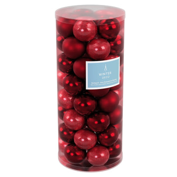 48 Burgundy Baubles (8cm)