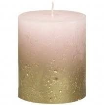 Bolsius Rustic Faded Gold Pink Metallic Candle (80mm x 68mm)