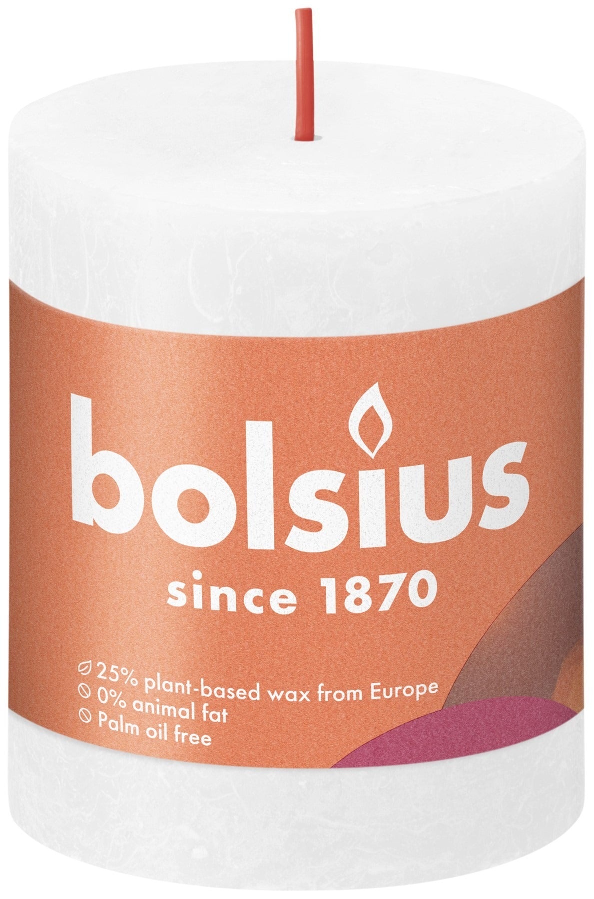 Cloudy White Bolsius Rustic Shine Pillar Candle (80 x 68mm)