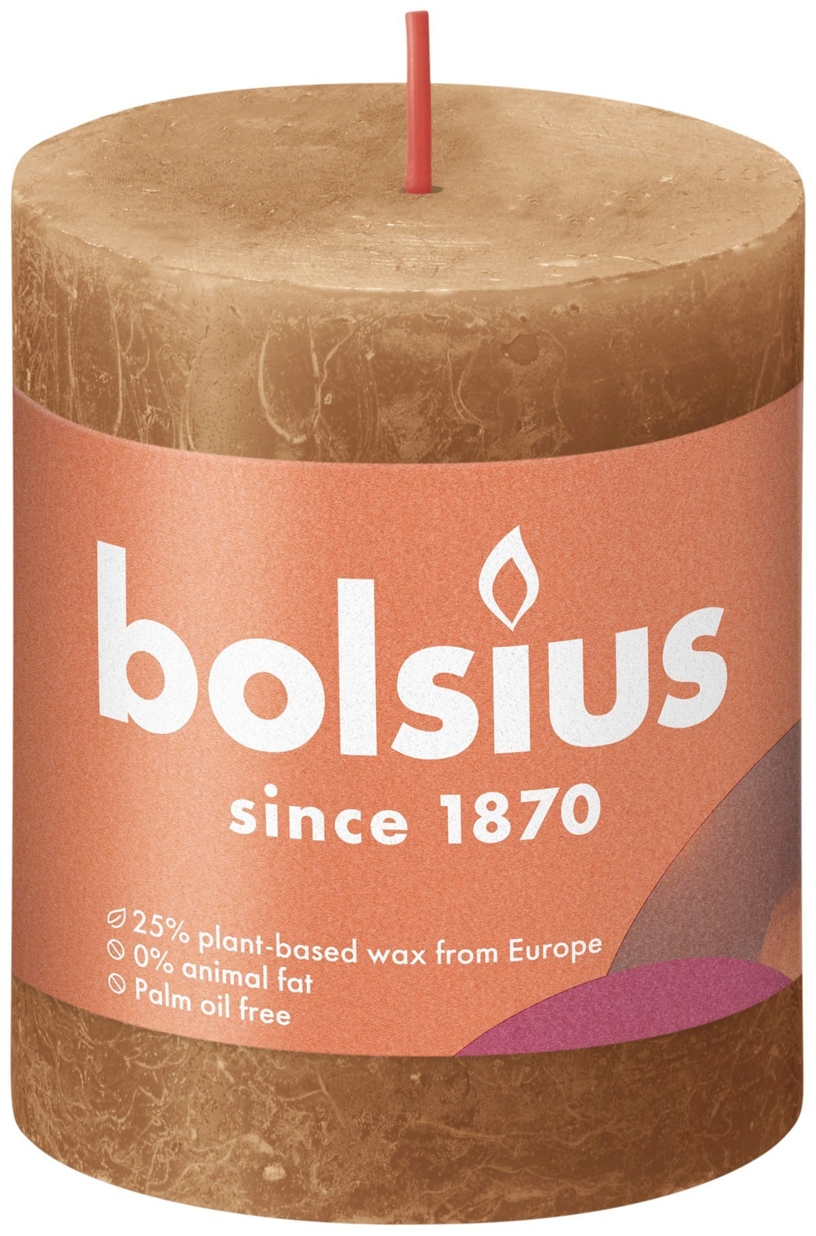 Spice Brown Bolsius Rustic Shine Pillar Candle (80 x 68mm)