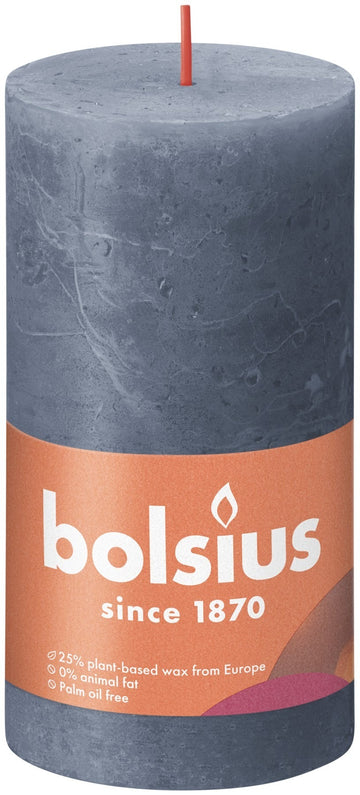 Bolsius Rustic Twilight Blue Shine Pillar Candle (130mm x 68mm)