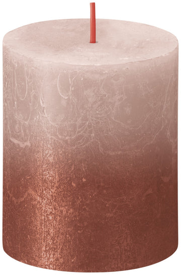 Bolsius Rustic Faded Misty Pink Amber Metallic Candle (80 x 68mm)