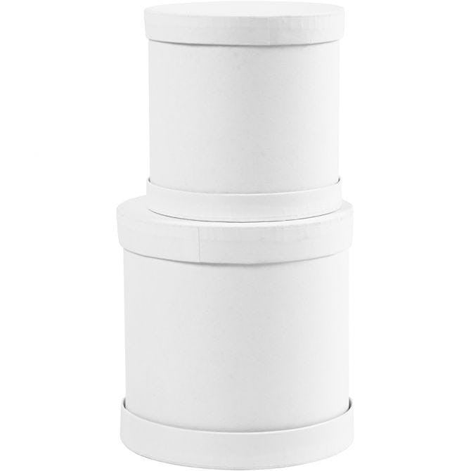 Drum boxes  H: 11+13 cm  white  1 set