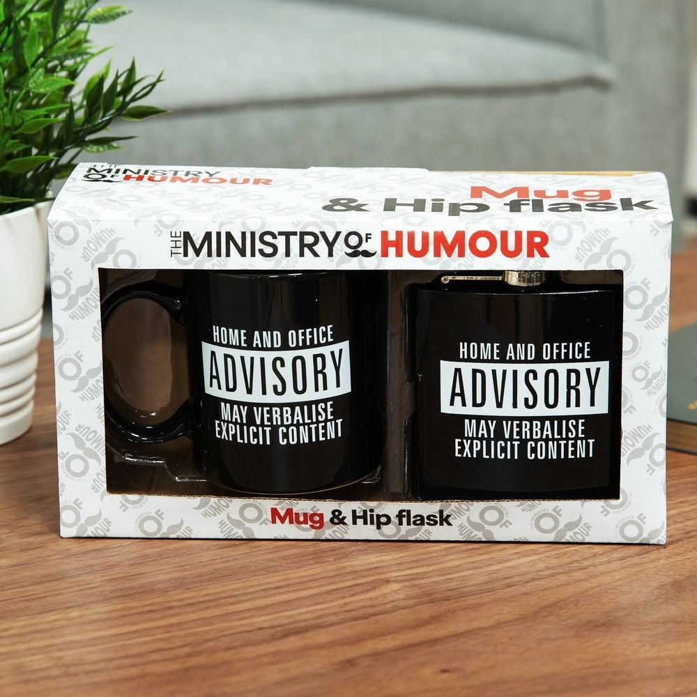 Mug & Hip Flask Set - Explicit Content