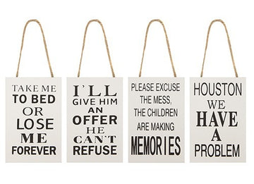 Funny Quote Hanging Signs (4 Assorted)